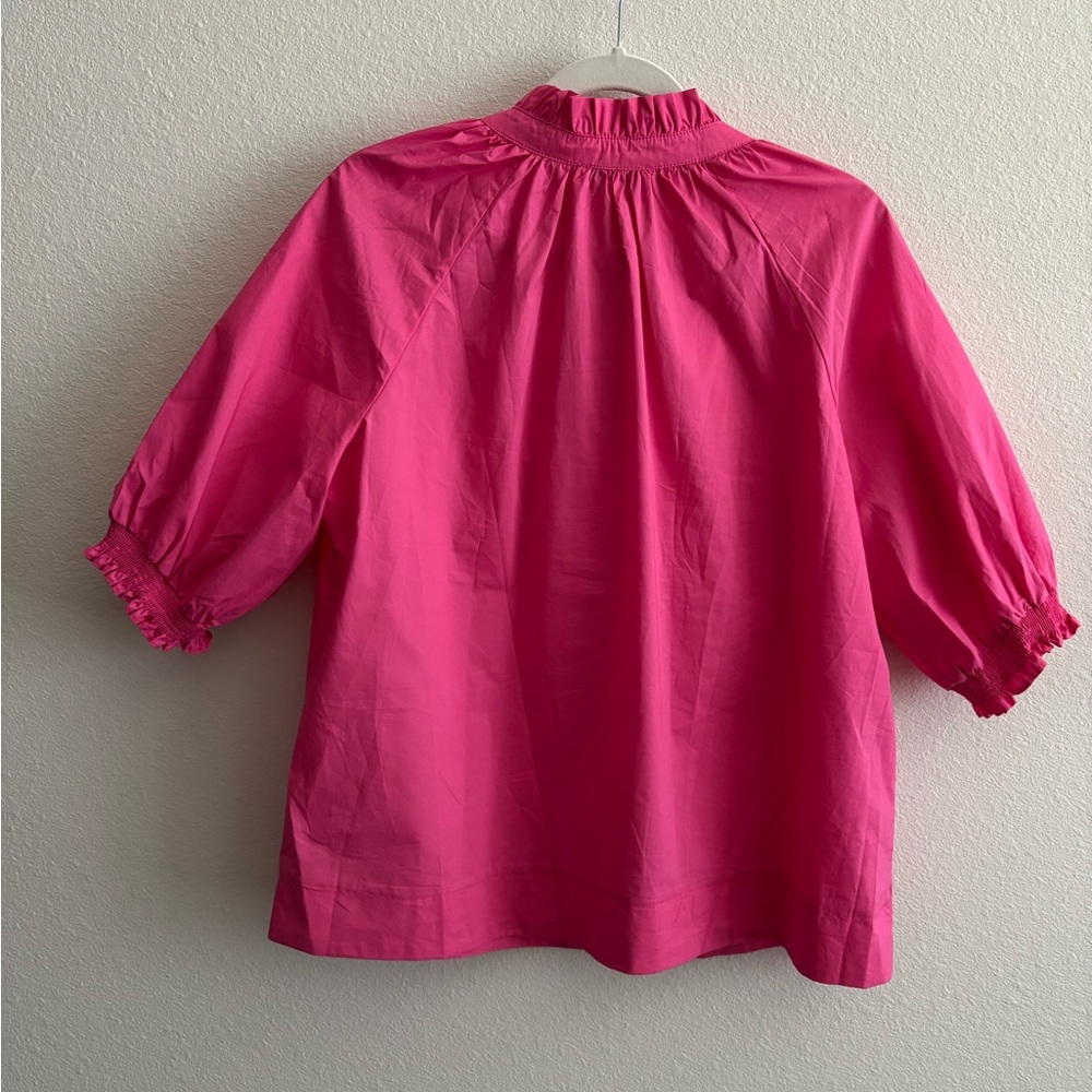 Avara Pink Blouse with Ruffled Sleeves - Picture 4 of 6
